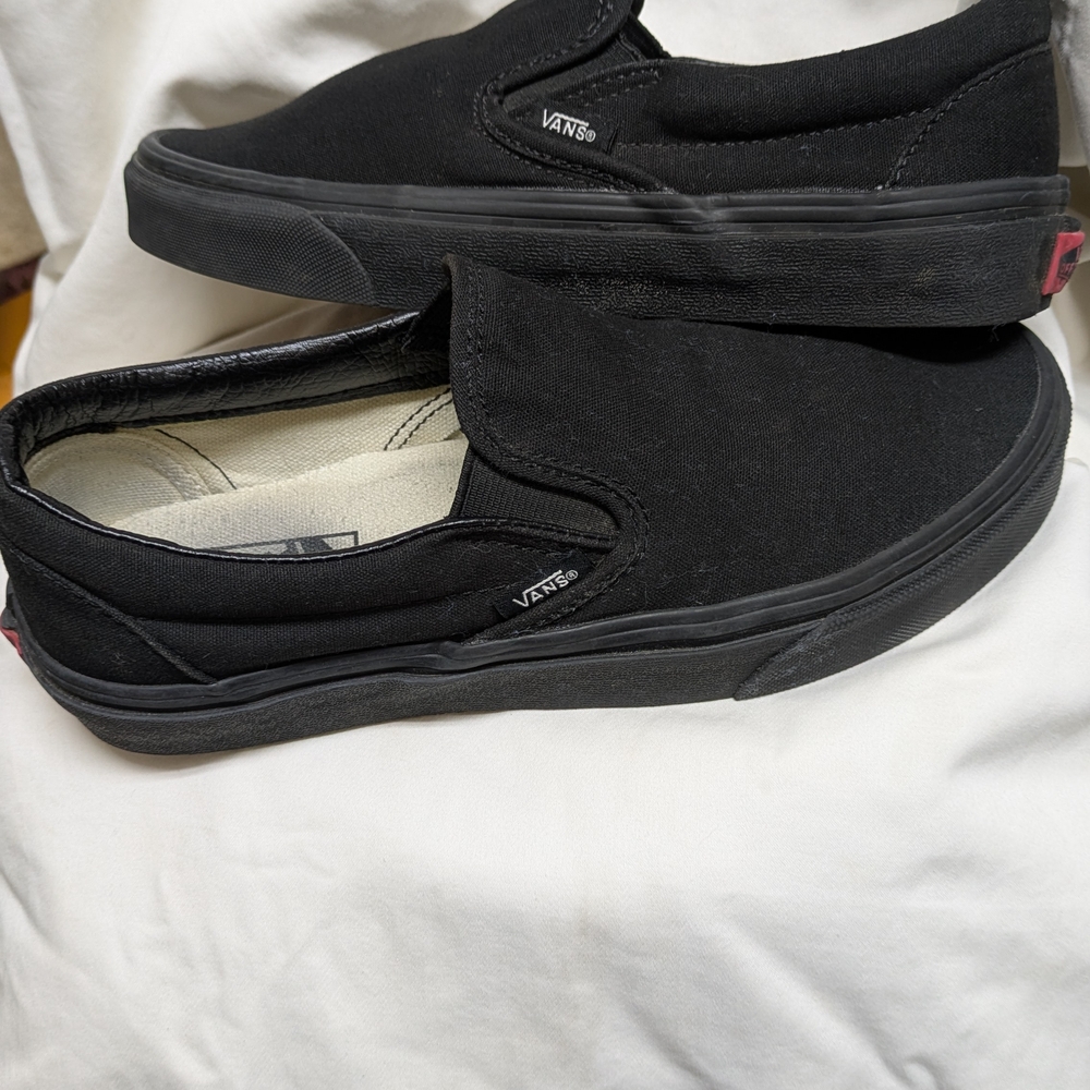 Vans Men's Black Slip-On Canvas Sneakers - Picture 4 of 5